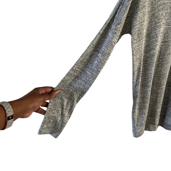 rag & bone Long Sleeve Tee Small Heather Gray Casual Knit V-Neck Top Minimalist - Picture 3 of 8